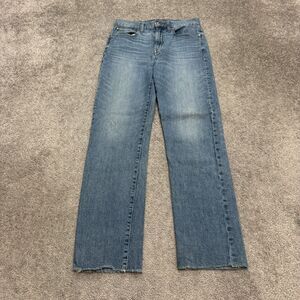 J.Crew Point Sur Slim Boy Straight High Rise Denim Jeans Womens 24 Blue Raw Hem